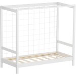 Ml - design - lit d'enfant but de foot, 70x140 cm, blanc, en bois de pin massif, avec sommier � lattes ...