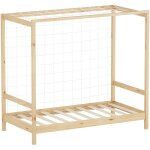 Ml - design - lit d'enfant but de foot, 80x160 cm, naturel (beige), en bois de pin, avec sommier  lattes ...