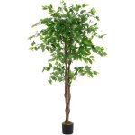 Ml - design plante artificielle ficus 150 cm, fausse arbre d�coratif imitation r�aliste avec tronc en ...