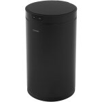 Ml - design poubelle automatique avec capteur 30l noir en acier aspect mat, ronde, ouverture et fermeture ...