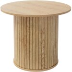 Ml - design table basse ronde � 60 x 50 cm, aspect bois marron avec plateau d�passant, mobilier pour ...