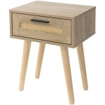 Table de chevet avec tiroir 40x50, 5x30 cm, meuble rustique en bois, aspect chne et rotin, armoire avec ...