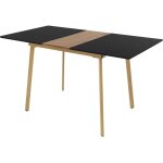 Table de salle � manger extensible, noir, 110 / 140x75x76, 5 cm, pour 4 - 6 personnes, plateau en mdf, ...