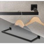 Tringle  vtements rectangulaire, p30 x l90 cm, noir, acier inoxydable, tringle de penderie forme de ...