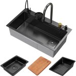 Ml - design - vier multifonction inox 80x46 cm anthracite, Évier de cuisine encastré rectangulaire, avec ... Ml - design - vier multifonction inox 80x46 cm anthracite, Évier de cuisine encastré rectangulaire, avec ...