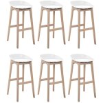 Mob - in - lot de chaises d'lot et bar en chne et assise plastique 65cm