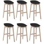 Mob - in - lot de chaises d'lot et bar en chne et assise plastique 65cm