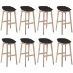 Mob - in - lot de chaises d'îlot et bar en chêne et assise plastique 65cm Mob - in - lot de chaises d'îlot et bar en chêne et assise plastique 65cm