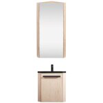Mob - in - ensemble lave - mains angle suspendu avec robinet et armoire d'angle décor chêne Mob - in - ensemble lave - mains angle suspendu avec robinet et armoire d'angle décor chêne