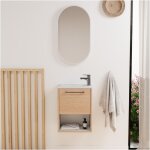 Mob - in - ensemble lave - mains avec niche, robinet et miroir ovale