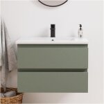 Mob - in - ensemble simple vasque sorrento 60cm avec plan cramique et robinet noir