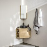Mob - in - ensemble meuble sous vasque d'angle sorrento + vasque + robinet + armoire de toilette d'angle ...