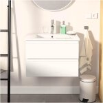 Mob - in - ensemble simple vasque sorrento 60cm avec plan c�ramique et robinet chrom�