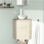 Meuble lave - mains d'angle dcor chne 52x38cm