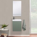 Ensemble lave - mains suspendu avec miroir tablette