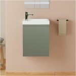 Ensemble lave - mains suspendu avec robinet chromé Ensemble lave - mains suspendu avec robinet chromé