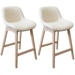 Mob - in - lot de chaises d'îlot et bar en chêne et assise tissus bouclette 65cm Mob - in - lot de chaises d'îlot et bar en chêne et assise tissus bouclette 65cm