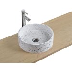 Mob - in - vasque � poser ronde en terrazzo 38cm