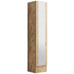 Meuble d'entre jacques, miroir inclus, 3 tagres, 35, 5x35, 5x180h cm chne marron