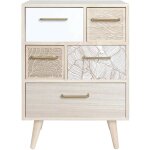 Mobili rebecca - rebecca mobili meuble commode polyvalent en bois clair avec 5 tiroirs