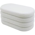 Mobili rebecca - pouf avec rangement rebecca mobili rambeh 38x76x38 tissu polyester mdf blanc moderne ...