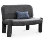 Mobilier deco - danita - canapé 2 places design effet peau de mouton anthracite Mobilier deco - danita - canapé 2 places design effet peau de mouton anthracite