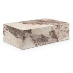 Mobilier deco - isbel - table basse rectangulaire marbre d'ingénierie beige et marron Mobilier deco - isbel - table basse rectangulaire marbre d'ingénierie beige et marron