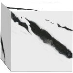 Mobilier deco - jasmia - table basse carr� marbre d'ing�nierie blanc et noir