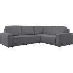 Karlos - canapé d'angle convertible en tissu gris foncé - angle droit Karlos - canapé d'angle convertible en tissu gris foncé - angle droit