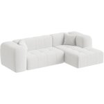 Mobilier deco - layane - canap� d'angle tissu bouclette beige - angle droit