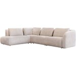 Mobilier deco - merya - canapé d'angle modulable en tissu beige - angle gauche Mobilier deco - merya - canapé d'angle modulable en tissu beige - angle gauche