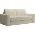 Mobilier deco - mindy - canapé 3 places convertible rapido velours côtelé beige matelas 14 cm Mobilier deco - mindy - canapé 3 places convertible rapido velours côtelé beige matelas 14 cm