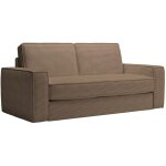 Mobilier deco - mindy - canapé 3 places convertible rapido velours côtelé taupe matelas 14 cm Mobilier deco - mindy - canapé 3 places convertible rapido velours côtelé taupe matelas 14 cm