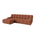 Serena - canap d'angle tissu bouclette orange - angle gauche