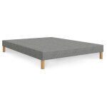 Mobilier deco - spring - sommier tapissier 140x190 tissu gris pitement en bois