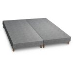 Spring - sommier tapissier tissu gris pitement en bois 2x 80x200 cm