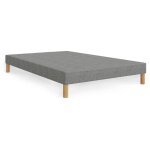 Spring - sommier tapissier 90190 tissu gris pitement en bois