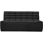 Mobilier deco - zeyna - canapé 2 places modulable en tissu noir Mobilier deco - zeyna - canapé 2 places modulable en tissu noir