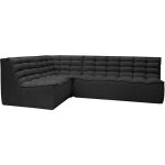 Mobilier deco - zeyna l - canapé d'angle modulable en tissu noir Mobilier deco - zeyna l - canapé d'angle modulable en tissu noir