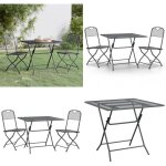Ensemble  manger de jardin 3 pcs maille mtal anthracite - ensemble salon de jardin - meubles de jardin ...