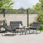 Mobilier de jardin 3 pcs noir 110 x 81 x 71cm m�tal vidaxl