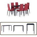 Mobilier de salle à manger 7 pcs rouge bordeaux - ensemble de table À manger - table et chaises - mobilier ... Mobilier de salle à manger 7 pcs rouge bordeaux - ensemble de table À manger - table et chaises - mobilier ...