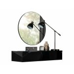 Mobilier1 - coiffeuse providence 188, noir + noir brillant, miroir, 0x100x38cm