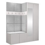 Mobilier1 - meuble d'entre hartford 278, abriamo 6, 186x158x46cm, miroir, stratifi, tapisserie,  poser, ...