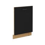 Modena - faade lave - vaisselle + plinthe - 60 x 52 x 82 cm - chene artisan / noir mat