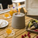 Modeno - feu de table entta brasero de table thanol gris clair, brasero de table en bton, brasero design ...