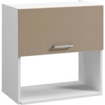 Moderna meuble haut onelia, mlamin argile 16mm, l60 cm, 1 abattant + 1 niche four