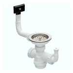 Moderna - vidage �vier inox 1 cuve �90, bonde �113, siphon extra - plat gain - de - place, trop - plein ...