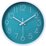 Moderne horloge murale mute silencieuse pendule murale pour la chambre cuisine salon - bleu - 30cm