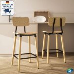 Modfu - lot de 2 chaises - pieds en acier avec finition grain de bois - pieds en bois - scandinave + ... Modfu - lot de 2 chaises - pieds en acier avec finition grain de bois - pieds en bois - scandinave + ...